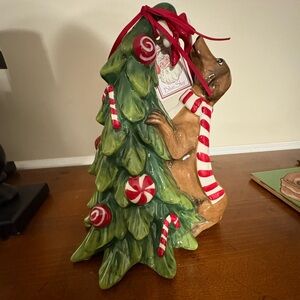 Blue Sky Festive Tree with Dachshund and Candy Accents